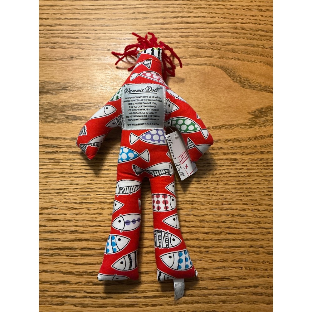 Dammit Doll Red Fish Pattern Stress Relief‎ Plush Toy Novelty Gag Gift